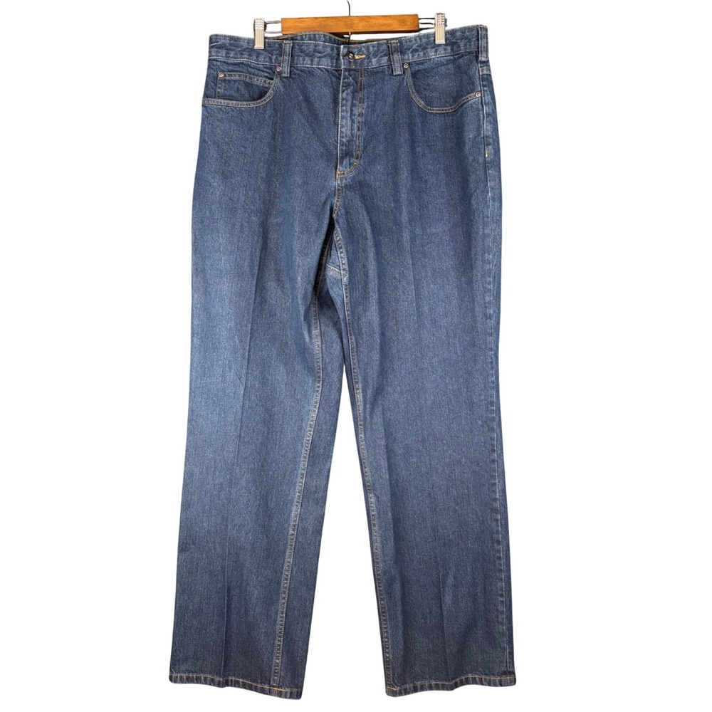 Duluth Trading Co Mens Blue Straight Leg Denim Jeans 38x32 100% Cotton Casual